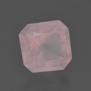 Quartz rose rose naturelle taille émeraude, 2,81 ct, transparent