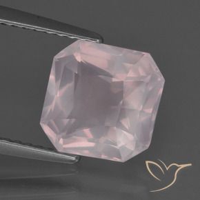 Quartz rose Rose léger naturelle Octogone / coupe Émeraude, 2.79 ct, Transparent