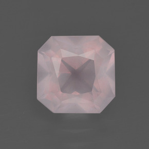 Quartz rose rose naturelle taille émeraude, 2,17 ct, transparent
