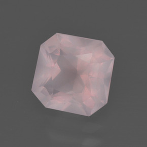 Quartz rose rose naturelle taille émeraude, 2,17 ct, transparent