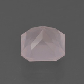 Quartz rose rose naturelle taille émeraude, 2,17 ct, transparent