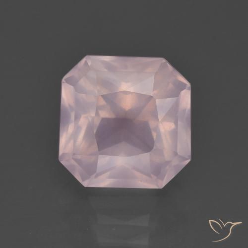 4.57ct Naturel Rose clair Quartz Rose, Taille émeraude, Transparent