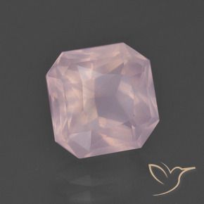 Quartz rose Rose clair naturelle Octogone / coupe Émeraude, 4.57 ct, Transparent