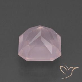 Quartz rose Rose clair naturelle Octogone / coupe Émeraude, 4.57 ct, Transparent