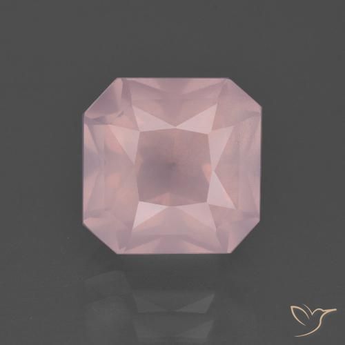 4.41ct Naturel Rose moyen Quartz Rose, Taille émeraude, Transparent