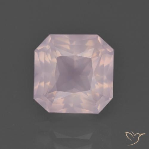 4.41ct Naturel Rose léger Quartz Rose, Taille émeraude, Transparent