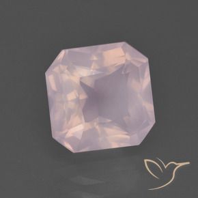 Quartz rose Rose léger naturelle Octogone / coupe Émeraude, 4.41 ct, Transparent
