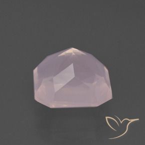 Quartz rose Rose léger naturelle Octogone / coupe Émeraude, 4.41 ct, Transparent