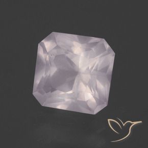 Quartz rose Rose très clair naturelle Octogone / coupe Émeraude, 3.88 ct, Transparent