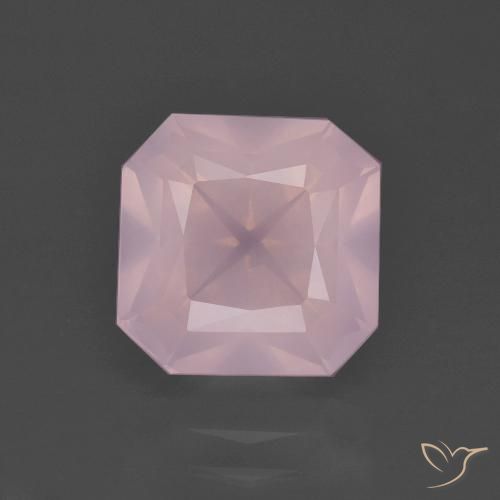 3.98ct Naturel Rose moyen Quartz Rose, Taille émeraude, Transparent