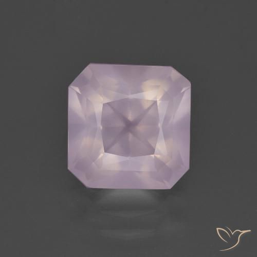 3.08ct Naturel Rose cerise léger Quartz Rose, Taille émeraude, Transparent