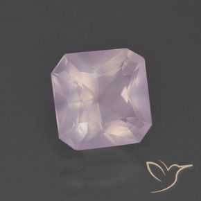 Quartz rose Rose cerise léger naturelle Octogone / coupe Émeraude, 3.08 ct, Transparent