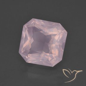 Quartz rose Rose bubblegum naturelle Octogone / coupe Émeraude, 5.31 ct, Transparent