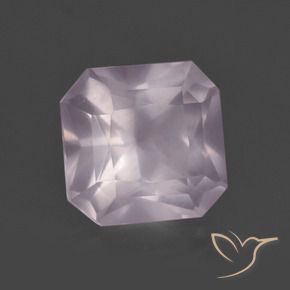 Quartz rose Rose léger naturelle Octogone / coupe Émeraude, 5.13 ct, Transparent