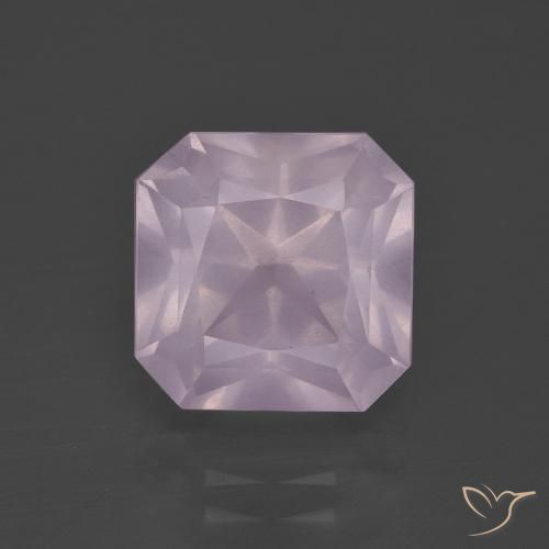 5.50ct Naturel Rose cerise léger Quartz Rose, Taille émeraude, Transparent