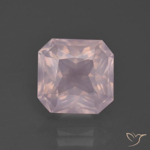 5.31ct Naturel Rose léger Quartz Rose, Taille émeraude, Transparent