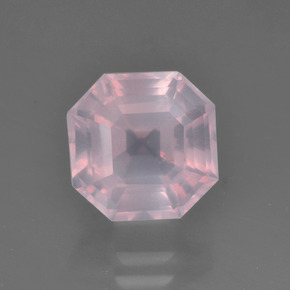 Quartz Rose Rose clair naturelle Taille émeraude, 3.45 ct, Transparent