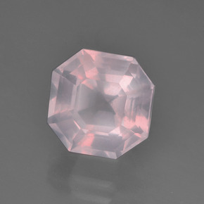 Quartz Rose Rose clair naturelle Taille émeraude, 3.45 ct, Transparent