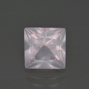 Quartz rose rose naturelle carré, 3,01 ct, transparent
