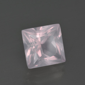 Quartz rose rose naturelle carré, 3,01 ct, transparent