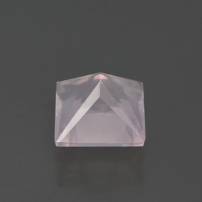 Quartz rose rose naturelle carré, 3,01 ct, transparent
