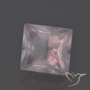 Quartz rose Rose clair naturelle Carré, 3.97 ct, Transparent