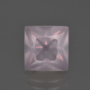 Quartz Rose Rose clair naturelle Carré, 3.23 ct, Transparent