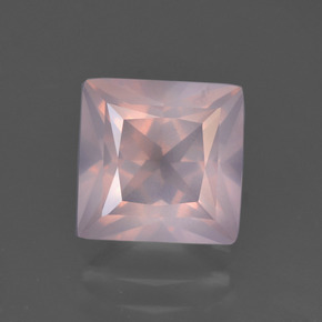 Quartz Rose Rose rosé moyen naturelle Carré, 3.15 ct, Transparent