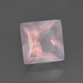 Quartz Rose Rose rosé moyen naturelle Carré, 3.15 ct, Transparent