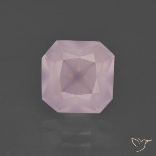 Quartz rose rose naturelle taille émeraude, 3,02 ct, transparent