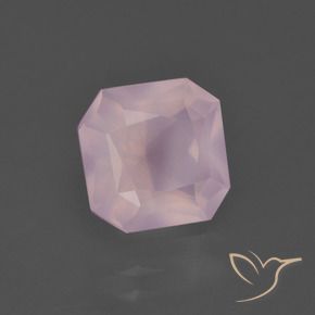 Quartz rose rose naturelle taille émeraude, 3,02 ct, transparent