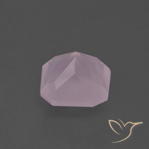 Quartz rose rose naturelle taille émeraude, 3,02 ct, transparent
