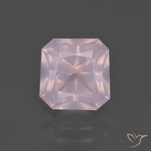 3.26ct Naturel Rose clair Quartz Rose, Taille émeraude, Transparent