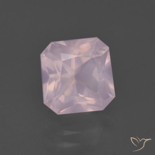 Quartz rose Rose clair naturelle Octogone / coupe Émeraude, 3.26 ct, Transparent