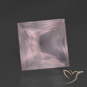 Quartz rose Rose léger naturelle Carré, 6.71 ct, Transparent