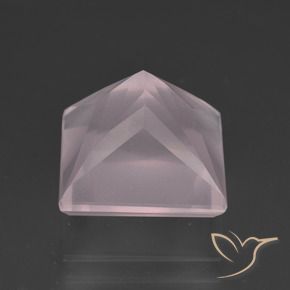 Quartz rose Rose léger naturelle Carré, 6.71 ct, Transparent
