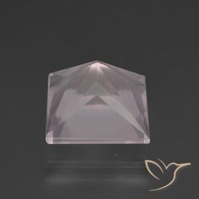 Quartz rose Rose rosé très clair naturelle Carré, 6.40 ct, Transparent