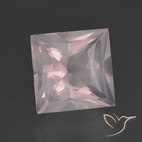 Quartz rose Rose léger naturelle Carré, 5.77 ct, Transparent