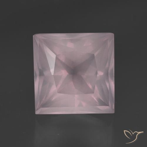 4.26ct Naturel Rose léger Quartz Rose, Carré, Transparent