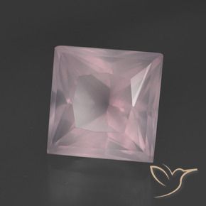 Quartz rose Rose léger naturelle Carré, 4.26 ct, Transparent