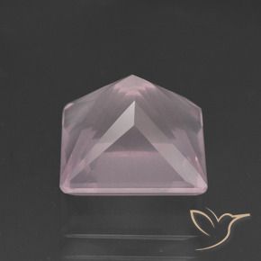 Quartz rose Rose léger naturelle Carré, 4.26 ct, Transparent