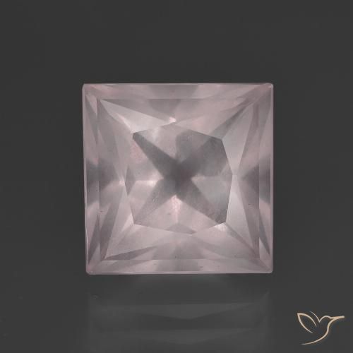5.46ct Naturel Rose très clair Quartz Rose, Carré, Transparent