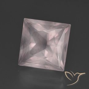 Quartz rose Rose très clair naturelle Carré, 5.46 ct, Transparent