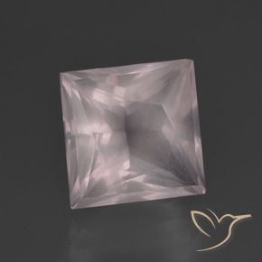 Quartz rose Rose très clair naturelle Carré, 5.60 ct, Transparent
