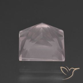 Quartz rose Rose très clair naturelle Carré, 5.60 ct, Transparent