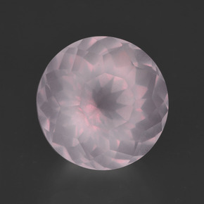 Quartz Rose Rose clair naturelle Coupe roude, 5.82 ct, Transparent