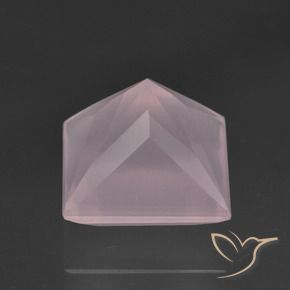 Quartz rose Rose bubblegum naturelle Carré, 4.96 ct, Transparent
