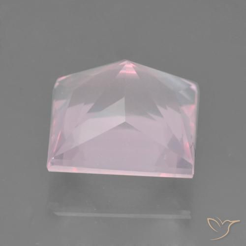Quartz Rose Rose clair naturelle Carré, 5.34 ct, Transparent