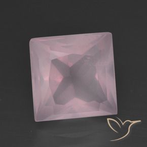 Quartz rose Rose clair naturelle Carré, 4.47 ct, Transparent