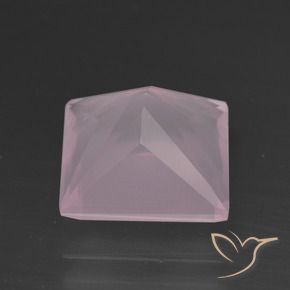 Quartz rose Rose clair naturelle Carré, 4.47 ct, Transparent